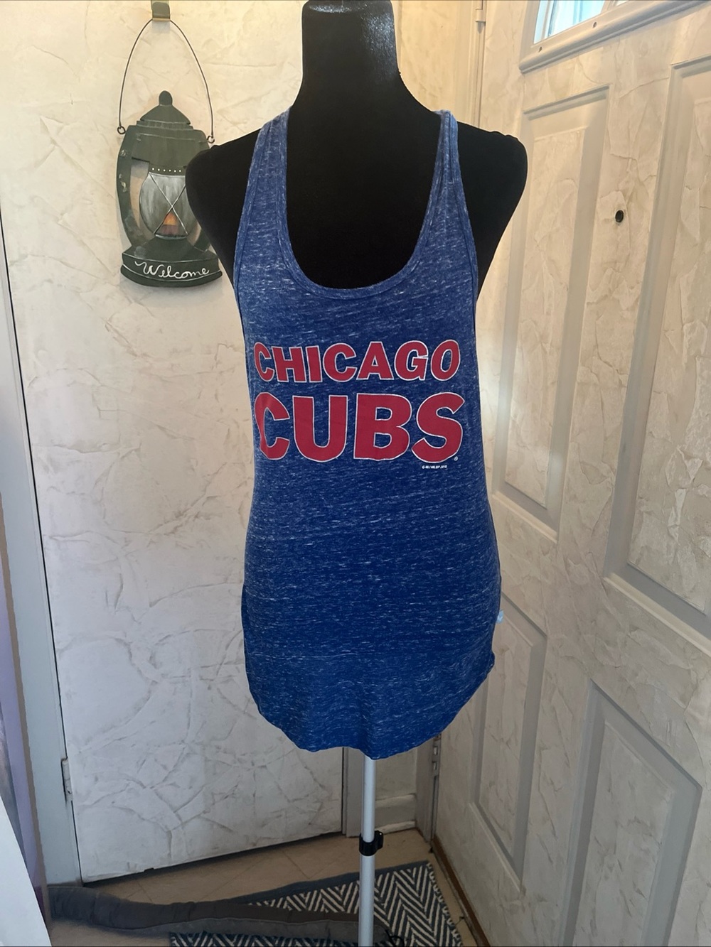 Touch by Alyssa Milano Blue Chicago Cubs Racerback Tank with Red Logo